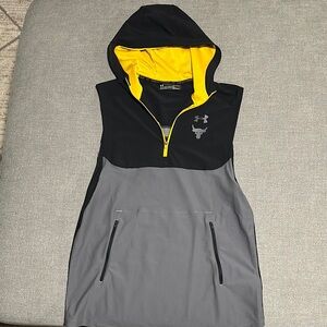 Under Armour Black and Gray Sleeveless Hoodie